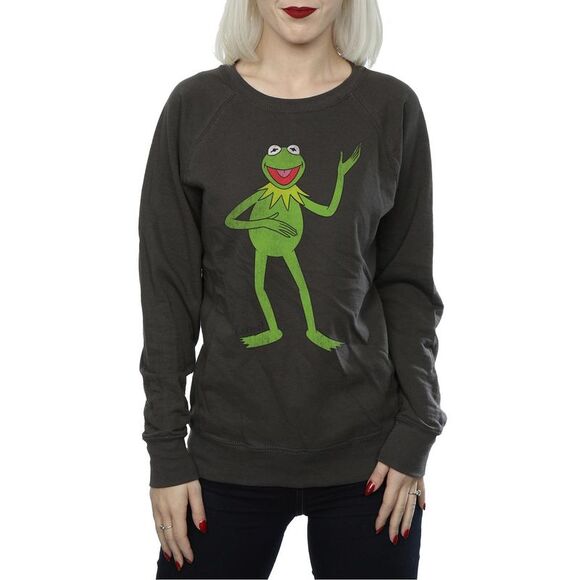 The Muppets Womens/Ladies Classic Kermit Heather Sweatshirt / Light Graphite - Picture 3 of 5